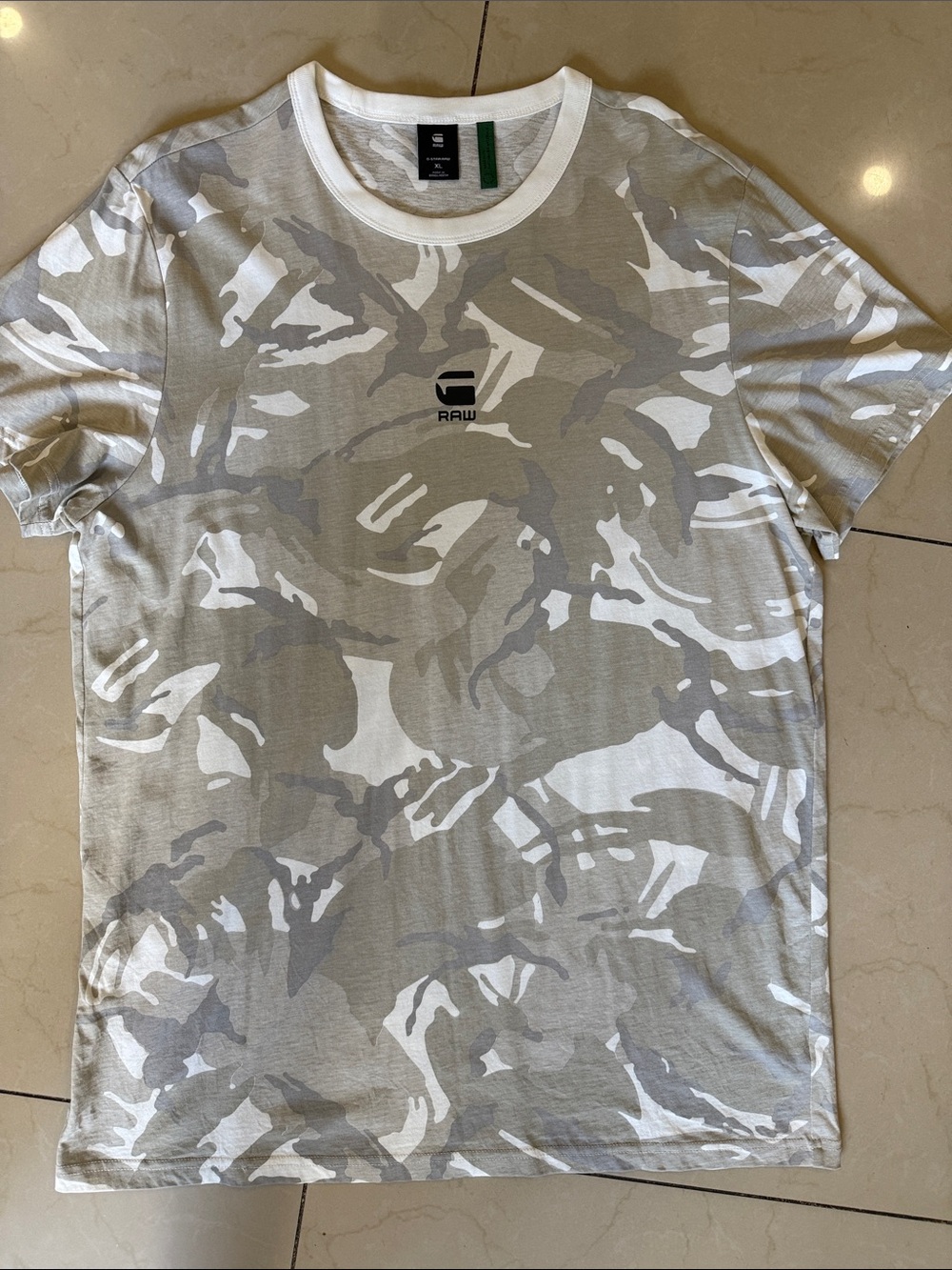 G-Star Men’s Light Gray Camo Crew Neck T-Shirt SIZE XL